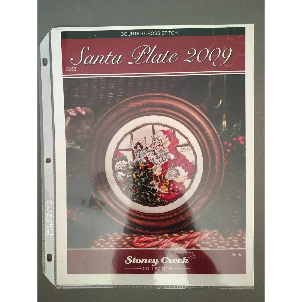 Stoney Creek Collection Santa Plate 2009 Cross Stitch Pattern Leaflet LFT145